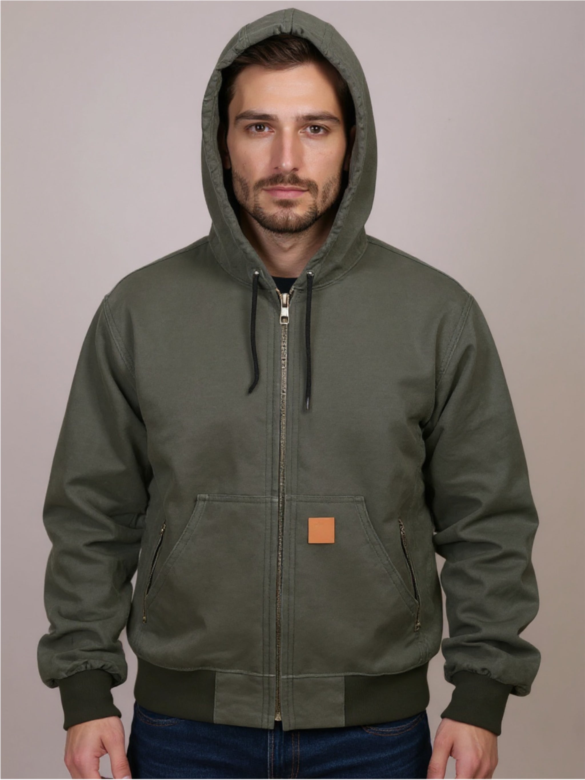 Zip Up Washed Hooded Jacket
