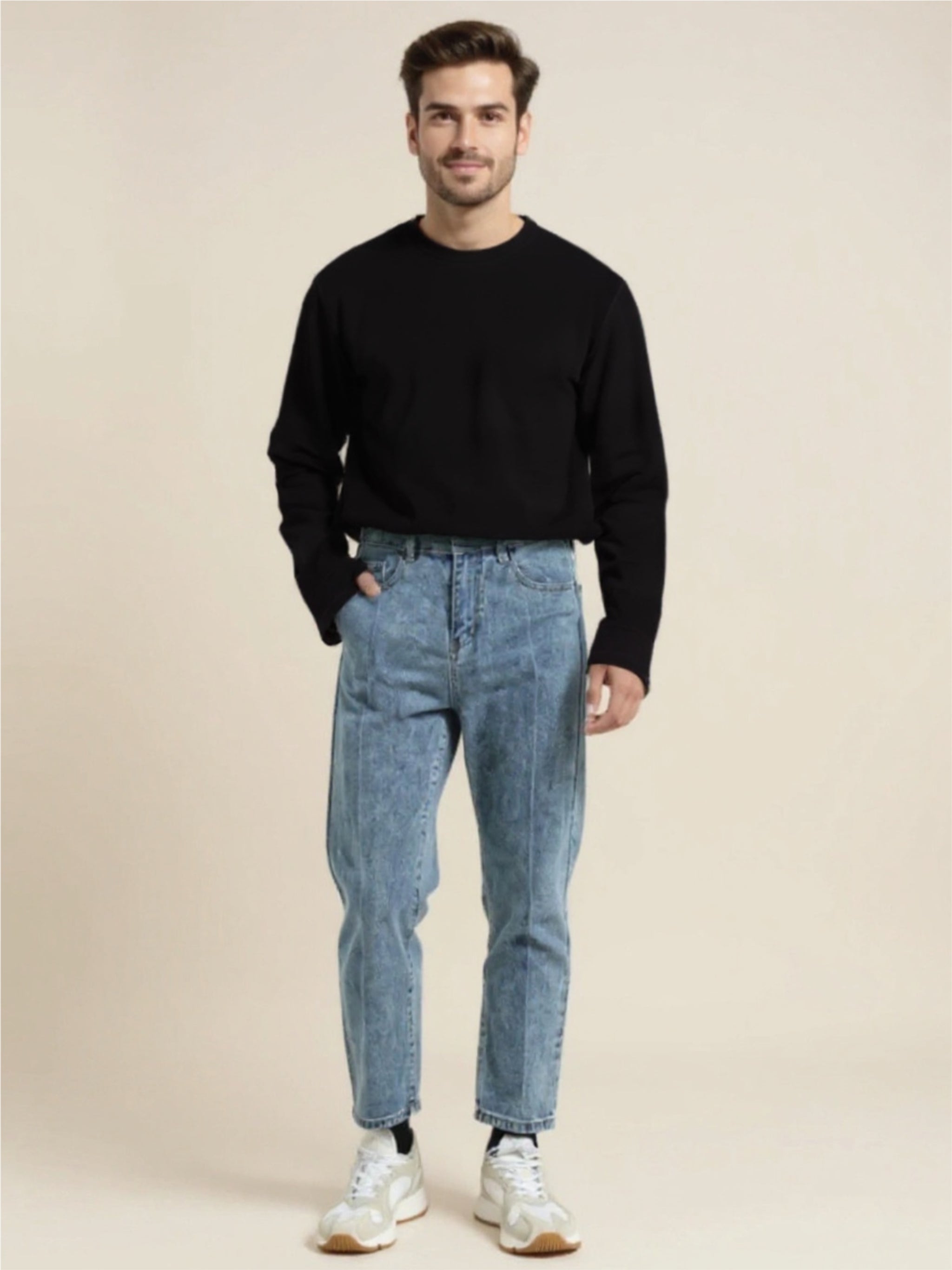 Straight Leg Jeans with Pockets