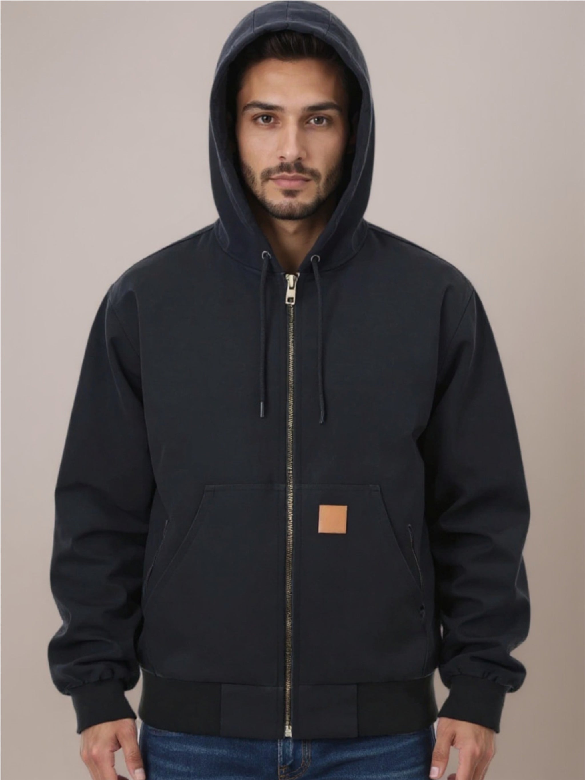 Zip Up Washed Hooded Jacket