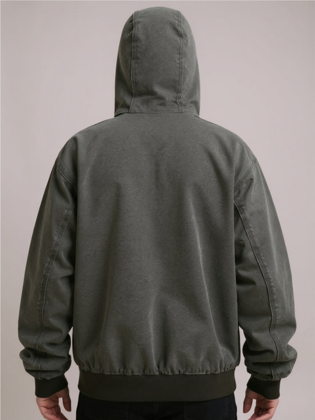Zip Up Washed Hooded Jacket