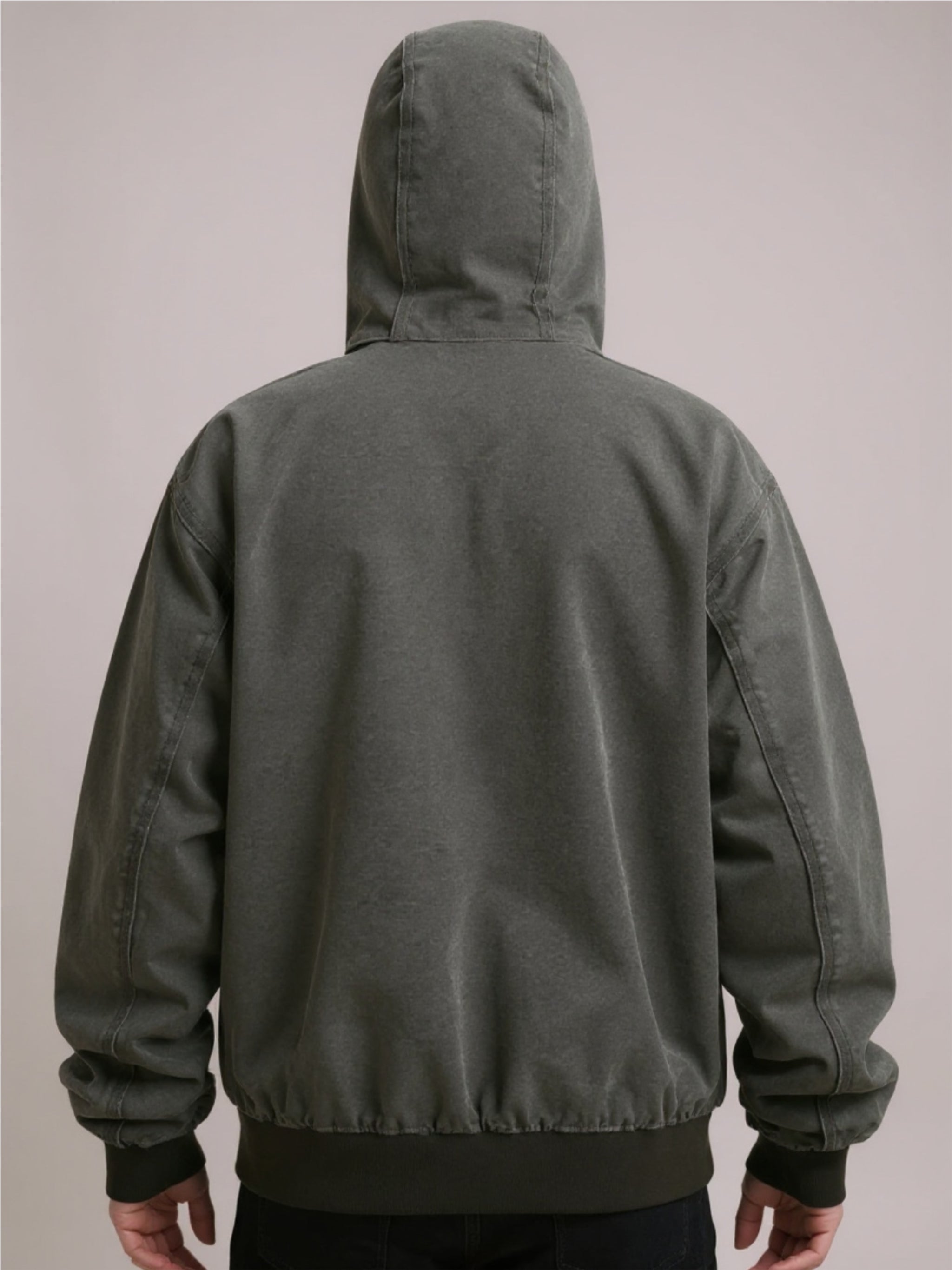 Zip Up Washed Hooded Jacket