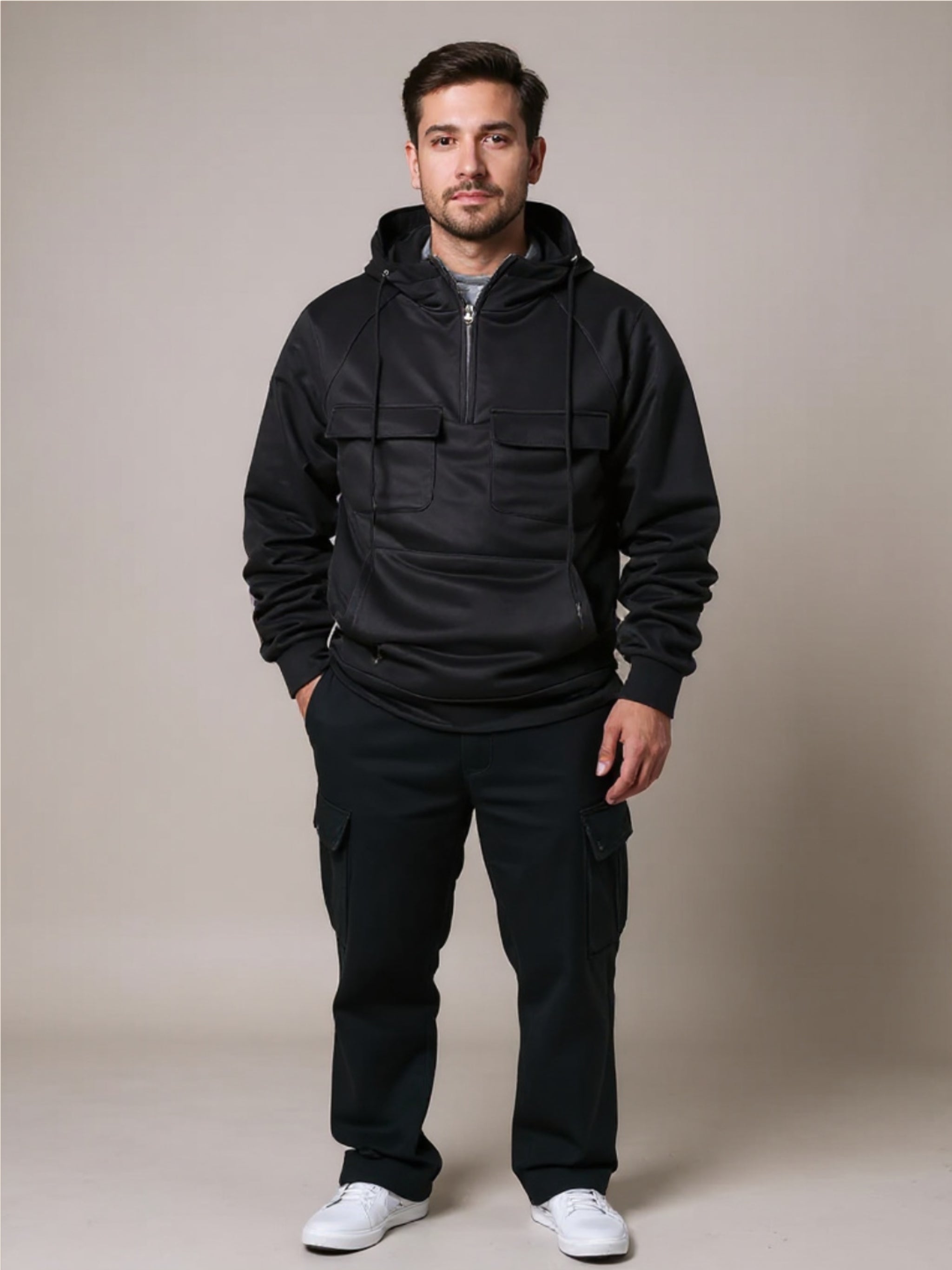 Pocketed Drawstring Hoodie & Pants Set