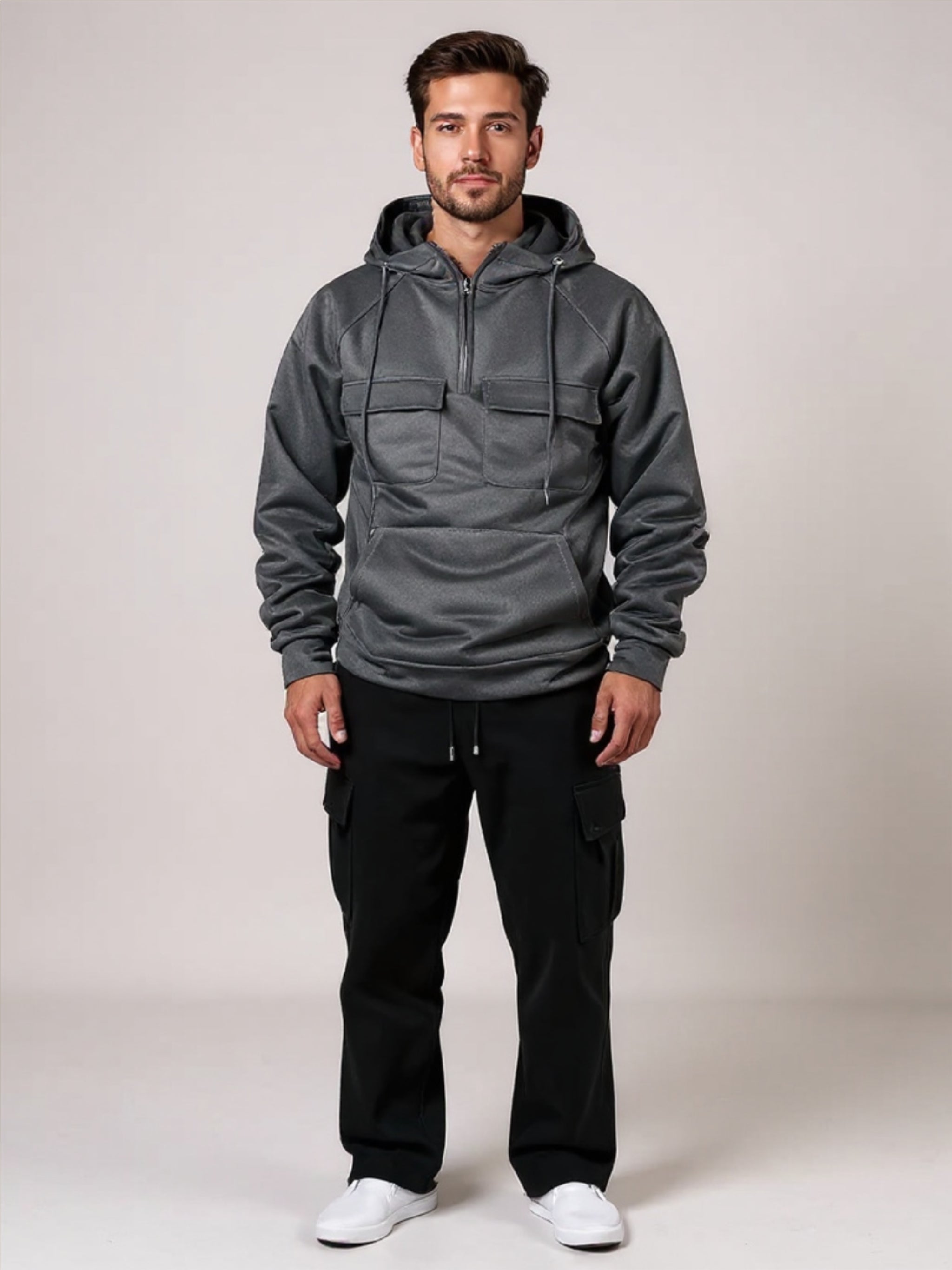 Pocketed Drawstring Hoodie & Pants Set