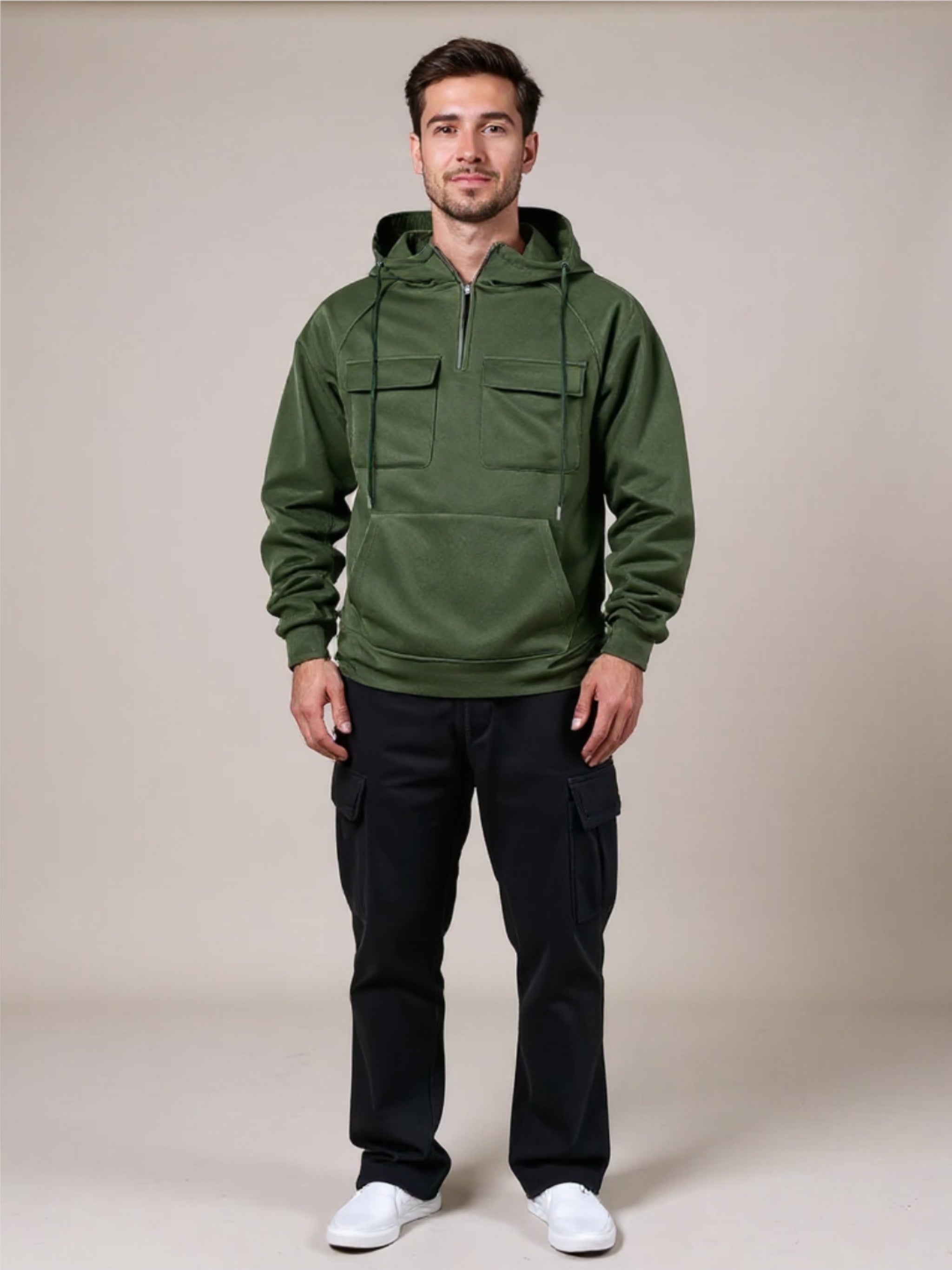 Pocketed Drawstring Hoodie & Pants Set