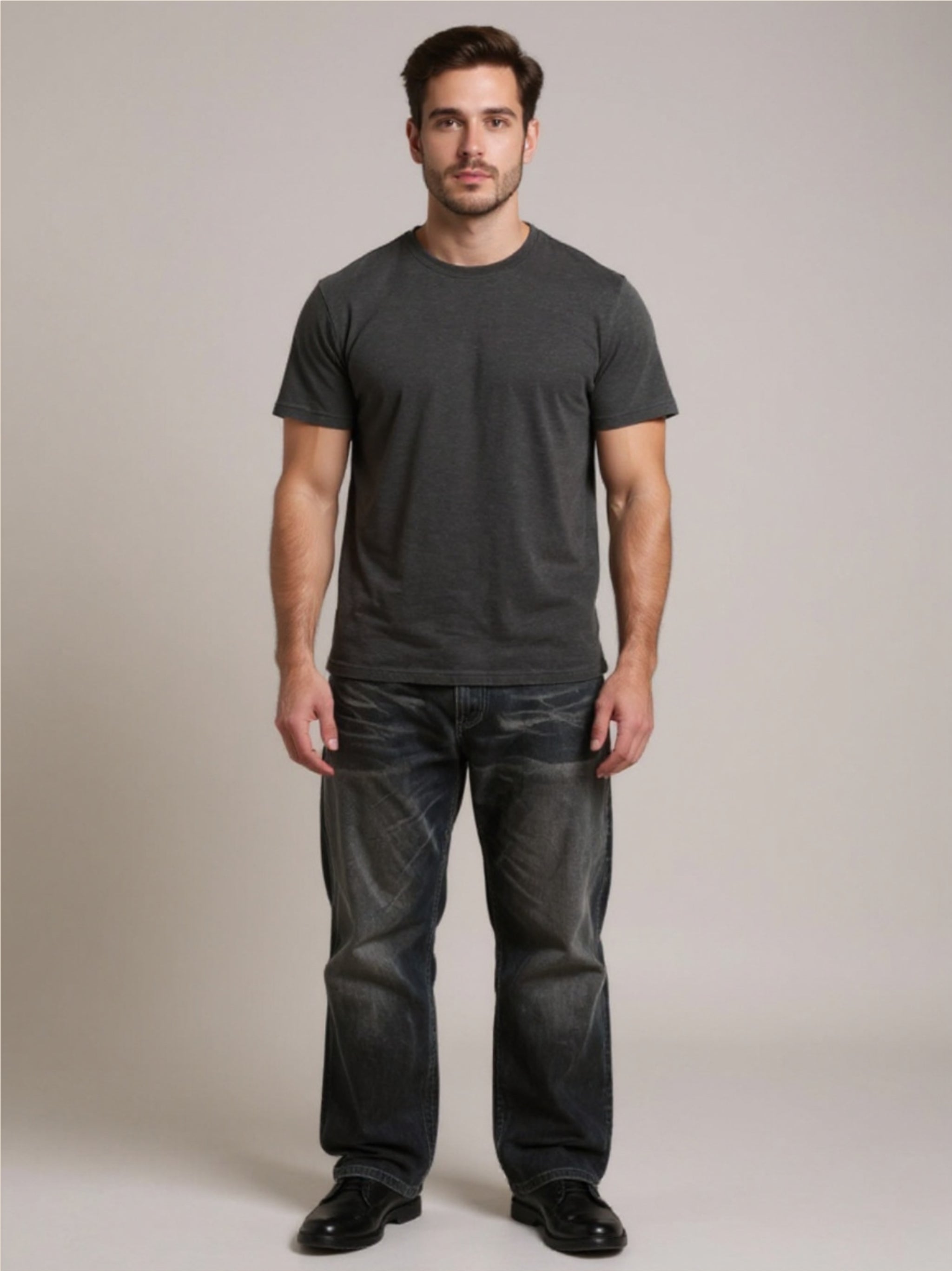 Vintage Wash Loose Fit Jeans