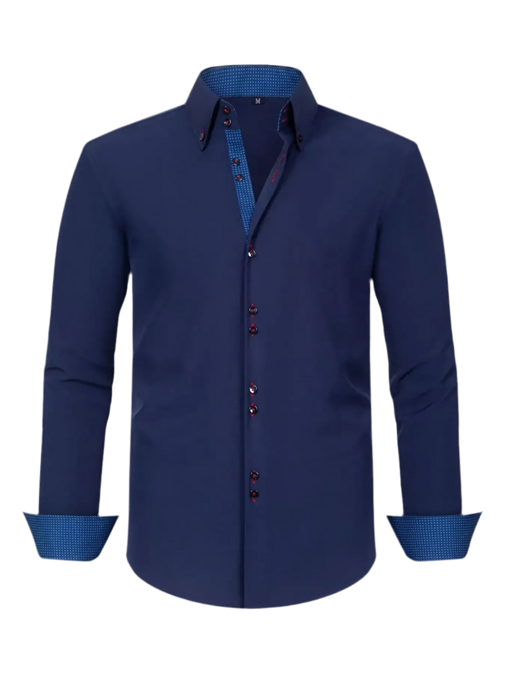 Button-Down Casual Shirt with Contrast Cuffs