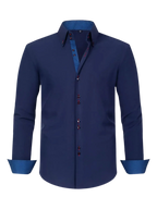 Button-Down Casual Shirt with Contrast Cuffs