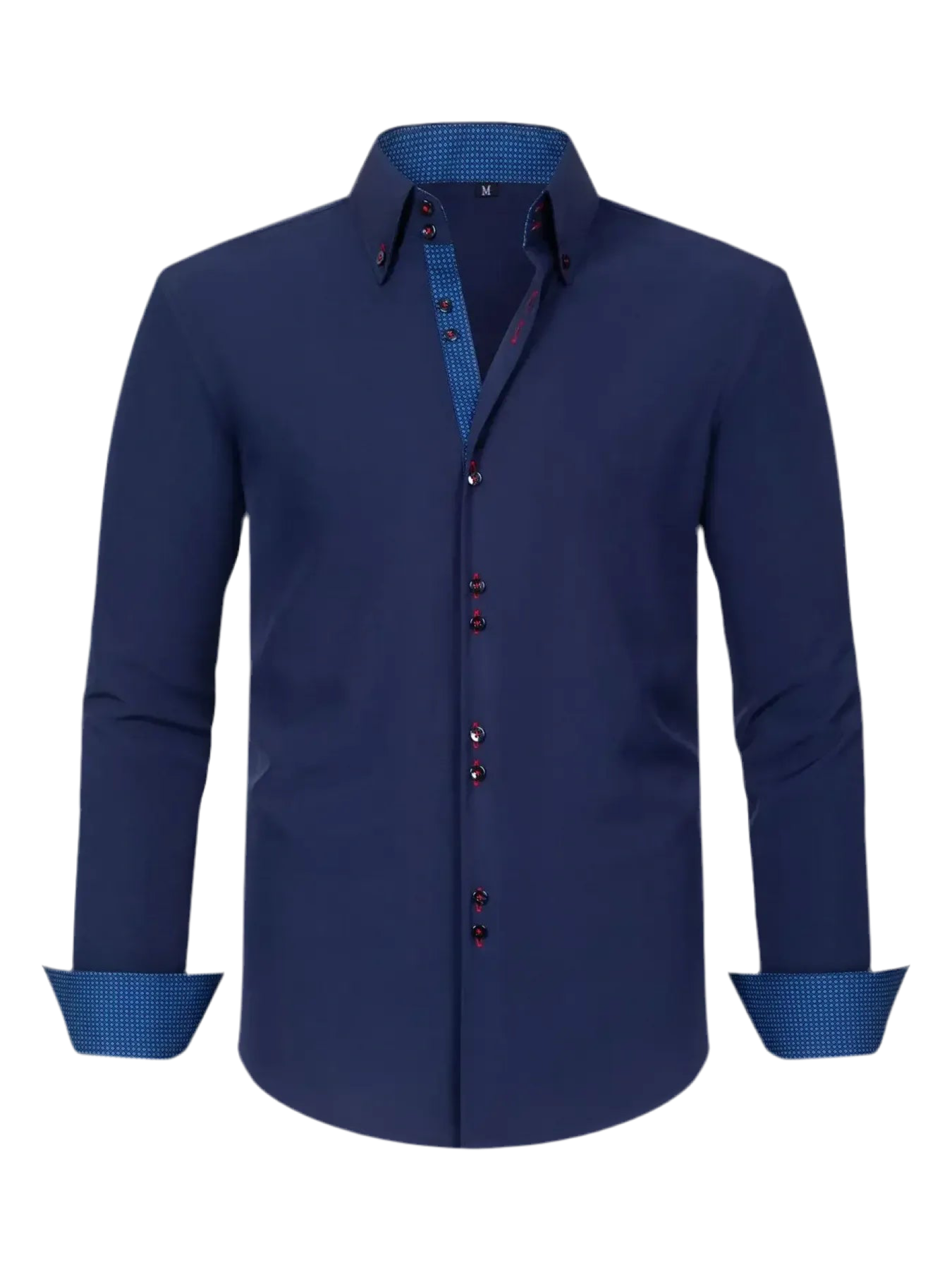 Button-Down Casual Shirt with Contrast Cuffs