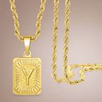 Gold Letter Charm Necklace