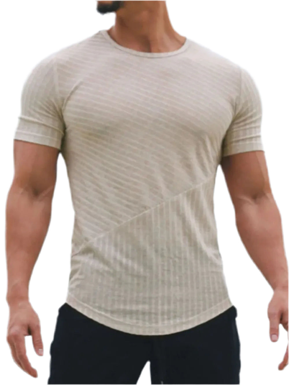 Round Neck Short Sleeve Striped T-Shirt