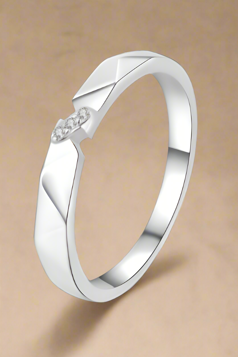 Moissanite Minimalist .925 Sterling Silver Ring