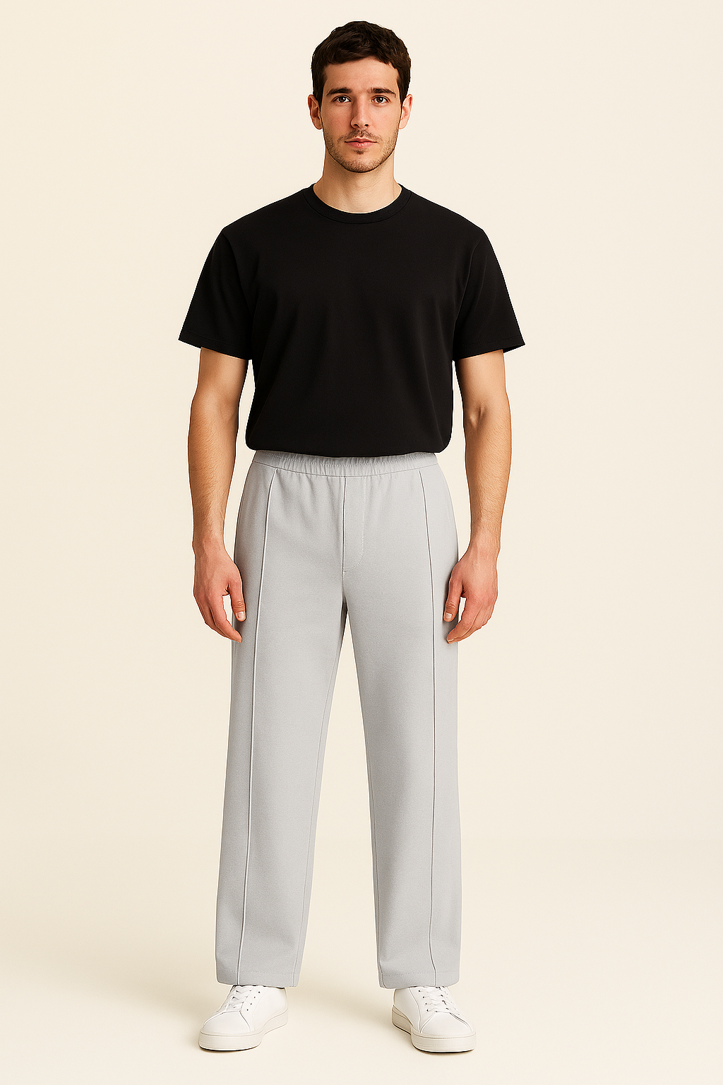 Elastic Waist Pants with Pockets